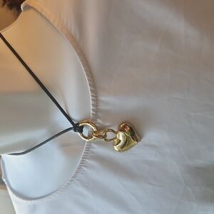 Heart Choker/ Gold heart necklace